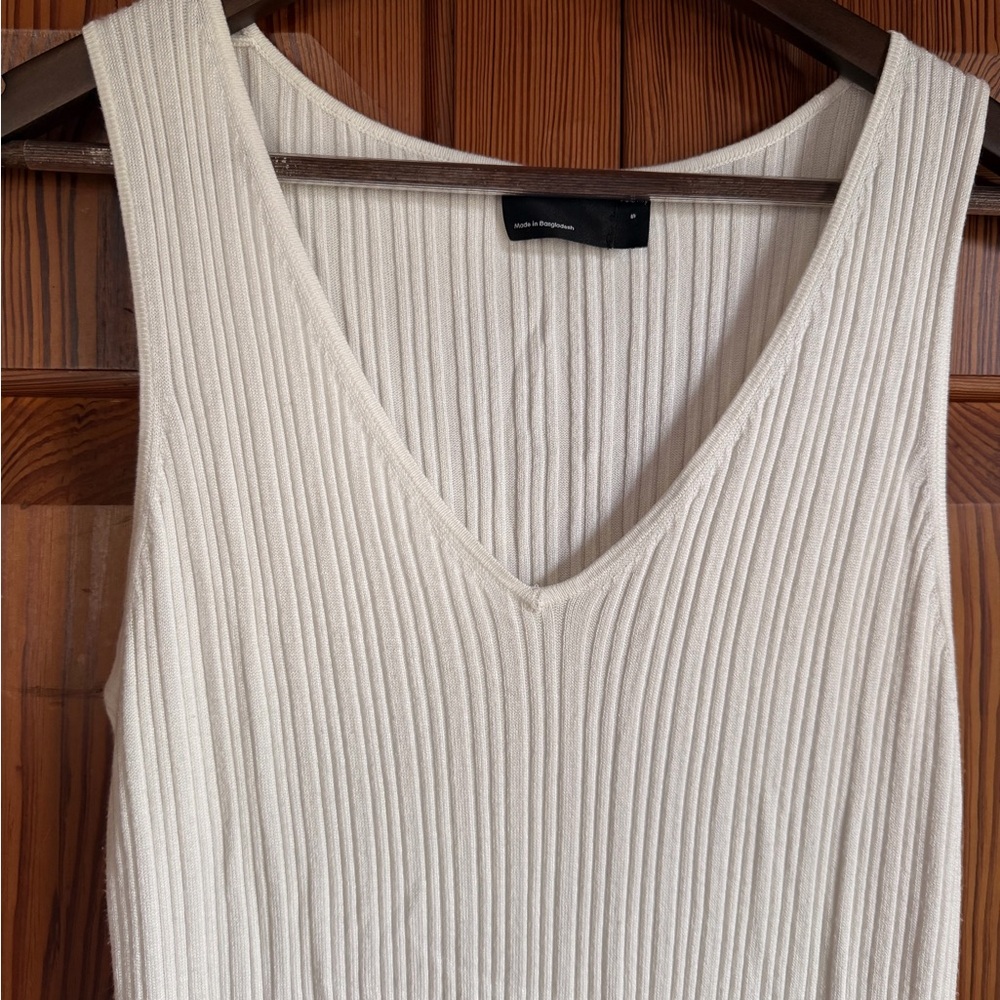 ASOS Maternity Cream Ribbed Midi Dress - Picture 3 of 6